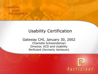 Usability Certification