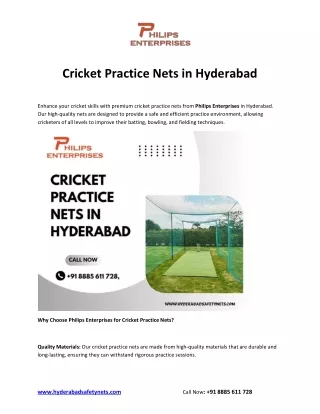 Cricket Practice Nets in Hyderabad