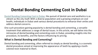 Dental Bonding Cementing Cost in Dubai