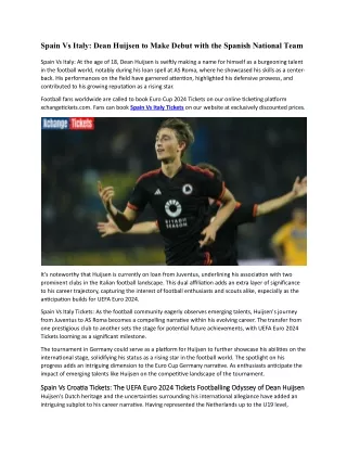 Dean Huijsen to Make Debut with the Spanish National Team