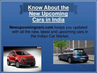 Know About the New Upcoming Cars in India