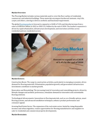 Exploring New Horizons: The Flooring Market Unraveled