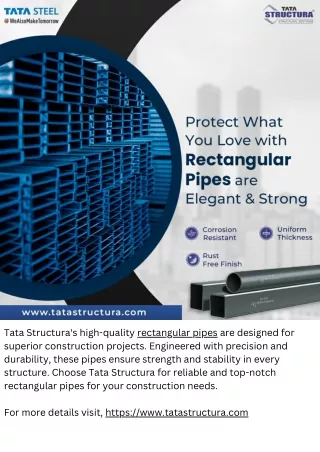 High Quality Rectangular Pipes for Superior Construction by Tata Structura