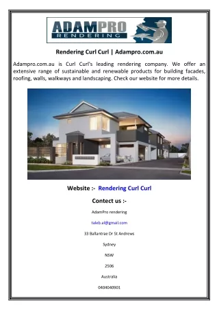 Rendering Curl Curl  Adampro.com.au