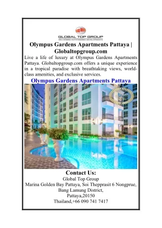 Olympus Gardens Apartments Pattaya  Globaltopgroup.com