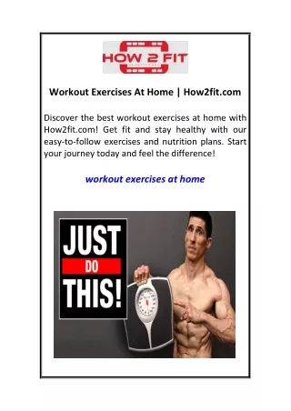 Workout Exercises At Home  How2fit.com