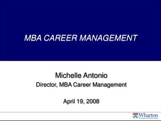 MBA CAREER MANAGEMENT