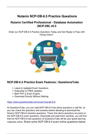 NCP-DB-6.5 Practice Questions (2024) - Perfect Solution To Exam Preparation