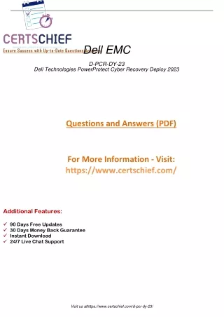 Elevate Your Career with D-PCR-DY-23 Dell Technologies Power Protect Cyber Recovery Deploy 2023 Exam  Master Your Skills