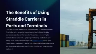 The Benefits of Using Straddle Carriers in Ports and Terminals
