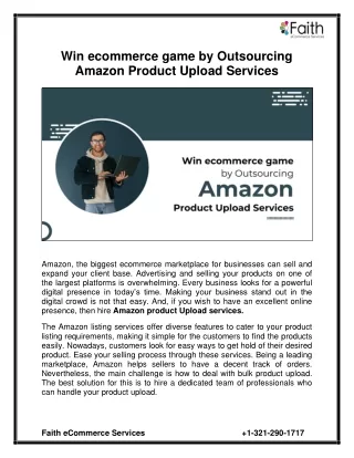 Win ecommerce game by Outsourcing Amazon Product Upload Services