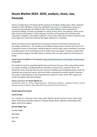 Stools Market 2024-2033, Size, Share, Competitive Landscape and Trend Analysis