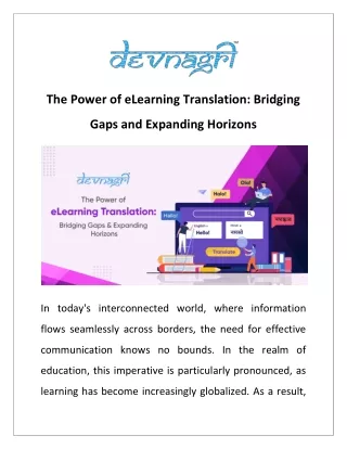 The Power of eLearning Translation: Bridging Gaps and Expanding Horizons