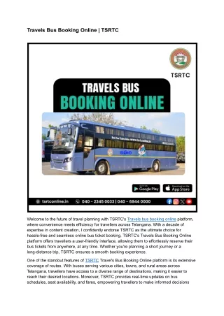 Travels Bus Booking Online _ TSRTC