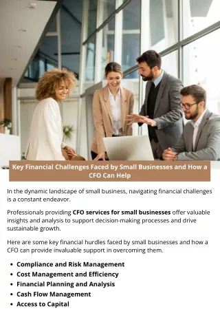 Key Financial Challenges Faced by Small Businesses and How a CFO Can Help