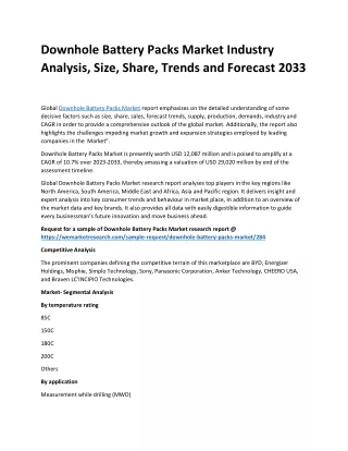 Downhole Battery Packs Market