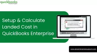 Setup & Calculate Landed Cost in QuickBooks Enterprise