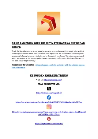 Bake and Enjoy with the Ultimate Banana Nut Bread Recipe