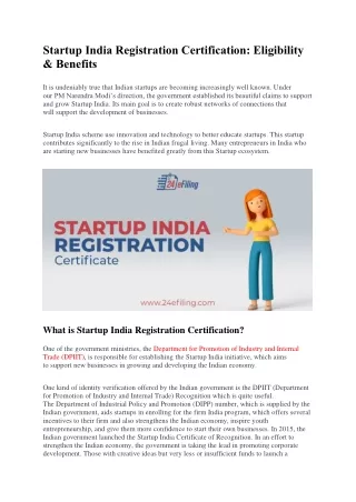 Startup India Registration Certificatio1