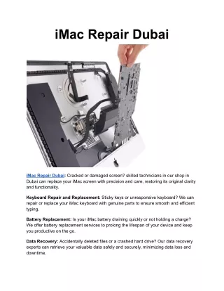 iMac Repair Dubai