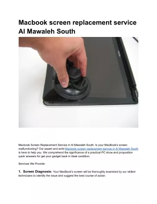 Macbook screen replacement service Al Mawaleh South