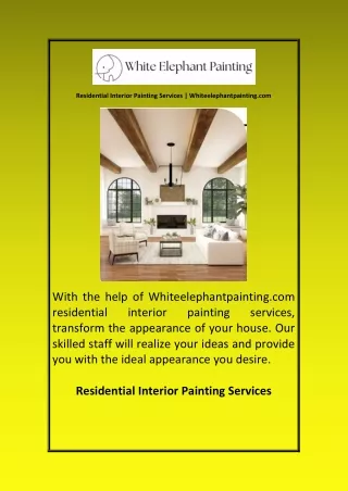 Residential Interior Painting Services Whiteelephantpainting com