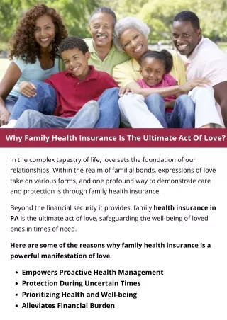 Why Family Health Insurance Is The Ultimate Act Of Love?