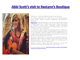 Abbi Scott’s visit to RaeLynn’s Boutique