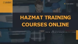 Hazmat Training Courses Online