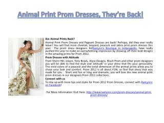 Animal Print Prom Dresses, They’re Back!