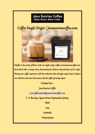 Coffee Single Origin  Javasunrisecoffee com