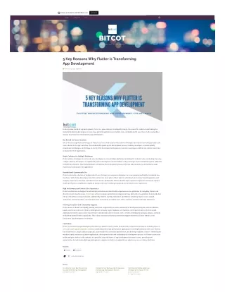 5 Key Reasons Why Flutter is Transforming App Development