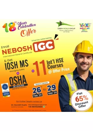 Green World Group's Approach In HSE Training  - Nebosh Course in Delhi