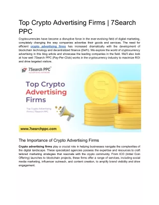 Top Crypto Advertising Firms _ 7Search PPC