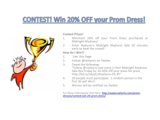 CONTEST! Win 20% OFF your Prom