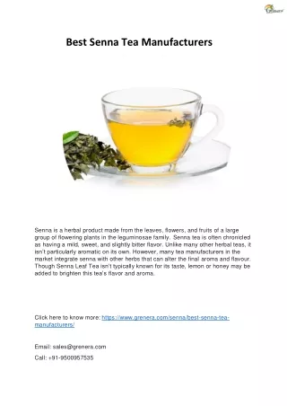 Best Senna Tea Manufacturers