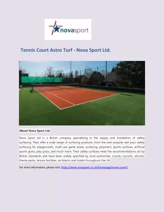 Tennis Court Astro Turf - Nova Sport Ltd.