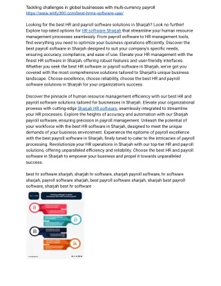 Efficiency Redefined: HR Software Sharjah