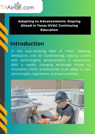 Adapting to Advancements Staying Ahead in Texas HVAC Continuing Education