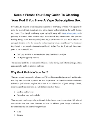 Keep it Fresh_ Your Easy Guide to Cleaning Your Pod if You Have a Vape Subscription Box.