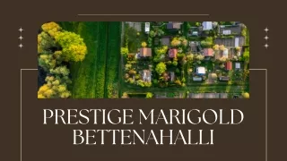 Prestige Marigold Bettenahalli | Plots Project At Bangalore