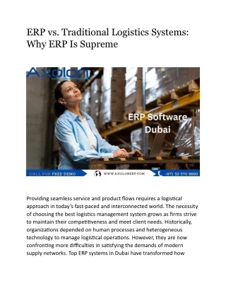 ERP vs. Traditional Logistics Systems Why ERP Is Supreme
