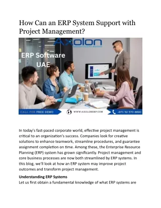 How Can an ERP System Support with Project Management