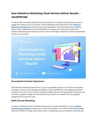 How Salesforce Marketing Cloud Services Deliver Results