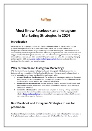 Must Know Facebook and Instagram Marketing Strategies In 2024