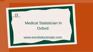 Medical Statistician In Oxford