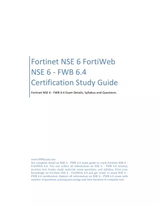 Fortinet NSE 6 FortiWeb NSE 6 - FWB 6.4 Certification Study Guide