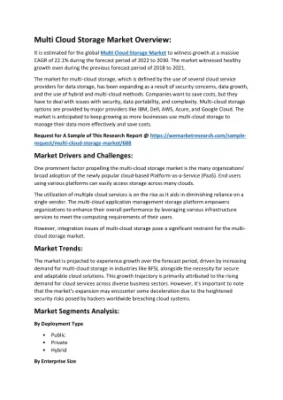 Multi Cloud Storage Market Overview