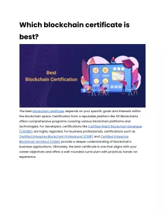 Which blockchain certificate is best_