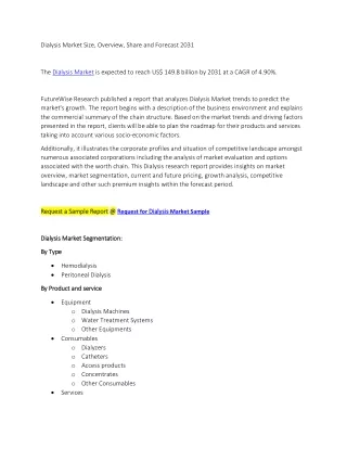 Dialysis Market